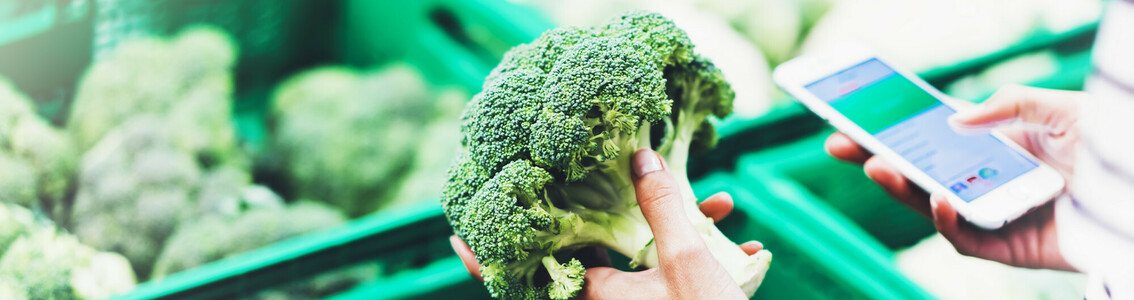 Young woman shopping healthy food
