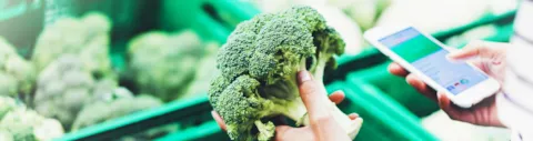 Young woman shopping healthy food