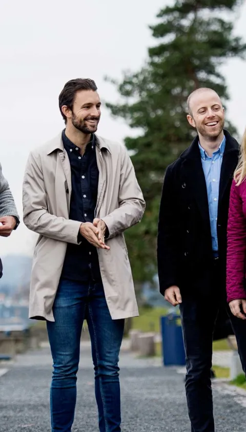 DNV colleagues by the fjord in Oslo, Norway
