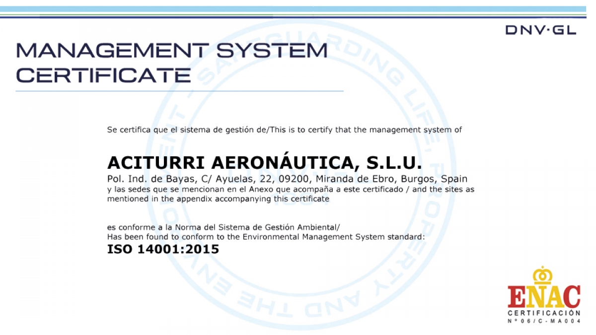 Recert ISO 14001 ACITURRI