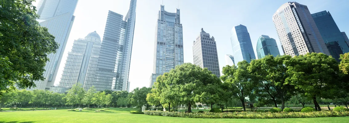 park in lujiazui financial center, Shanghai, China 