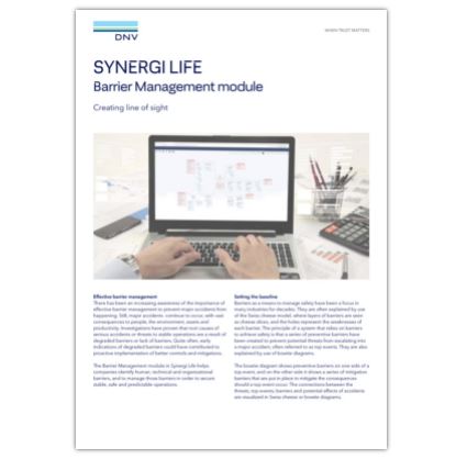 Synergi Life - Barrier Management module flier