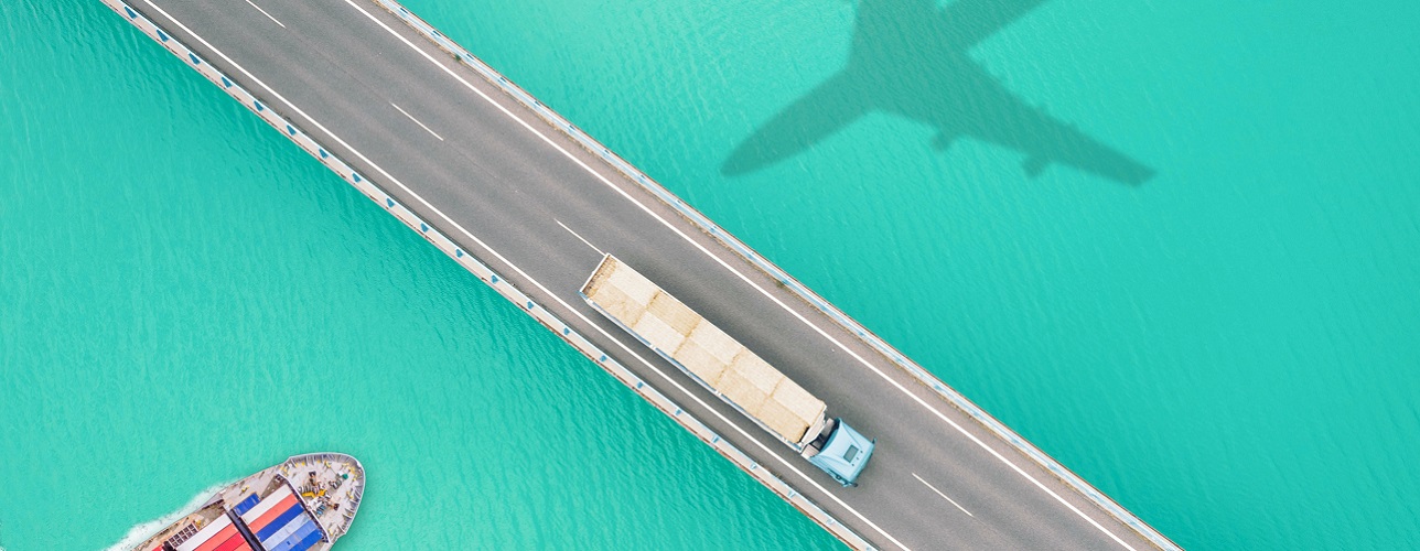 Ship, plane and truck